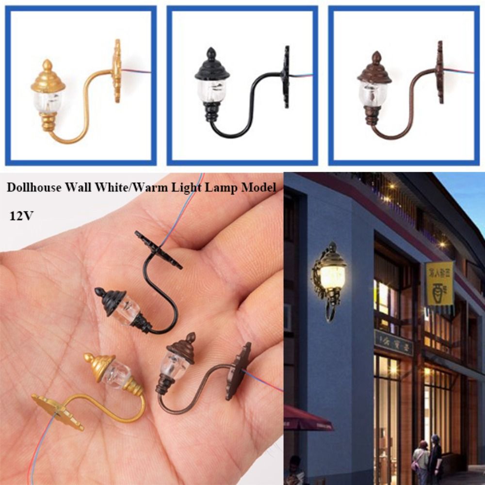 Lighting Metal Wall Decor - 1.7*1.8cm/2.2*2.7cm Dollhouse Wall Lamp ABS Metal