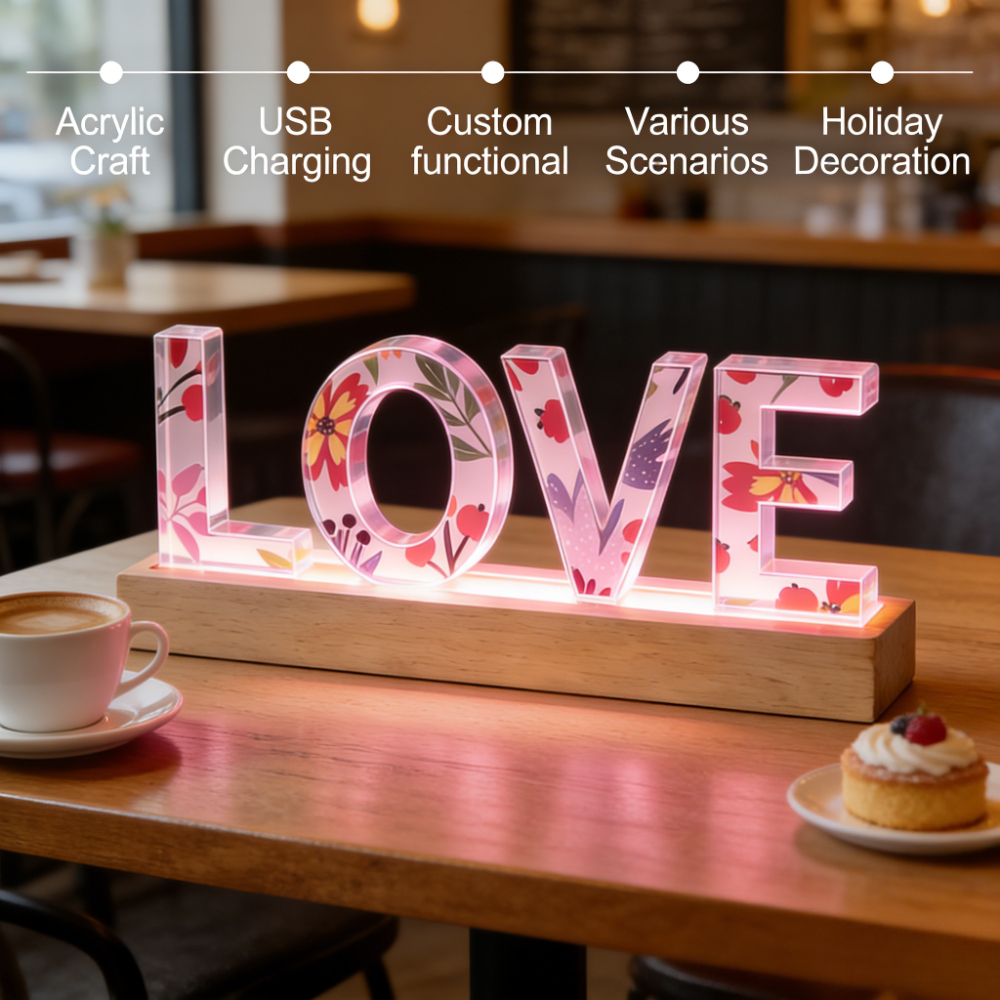Lighting Decoration Wedding - 1pc Custom Name Acrylic LED Name