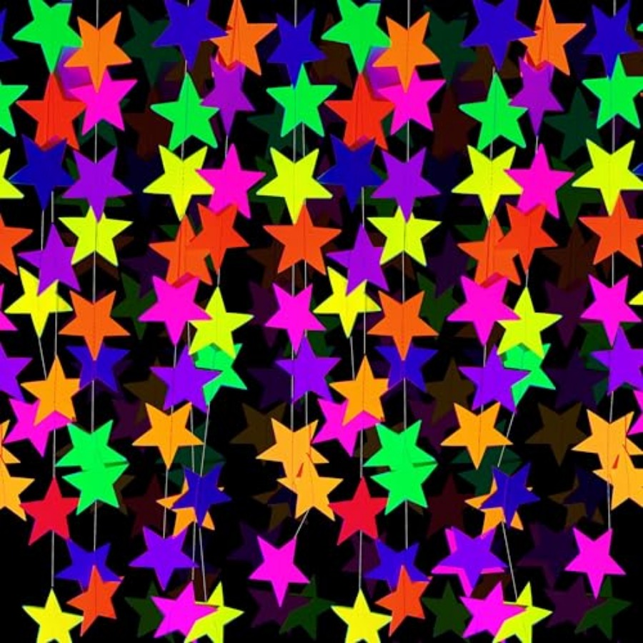 Decor Lighting & Decor Fires - 120feet UV Neon Star Hanging Paper
