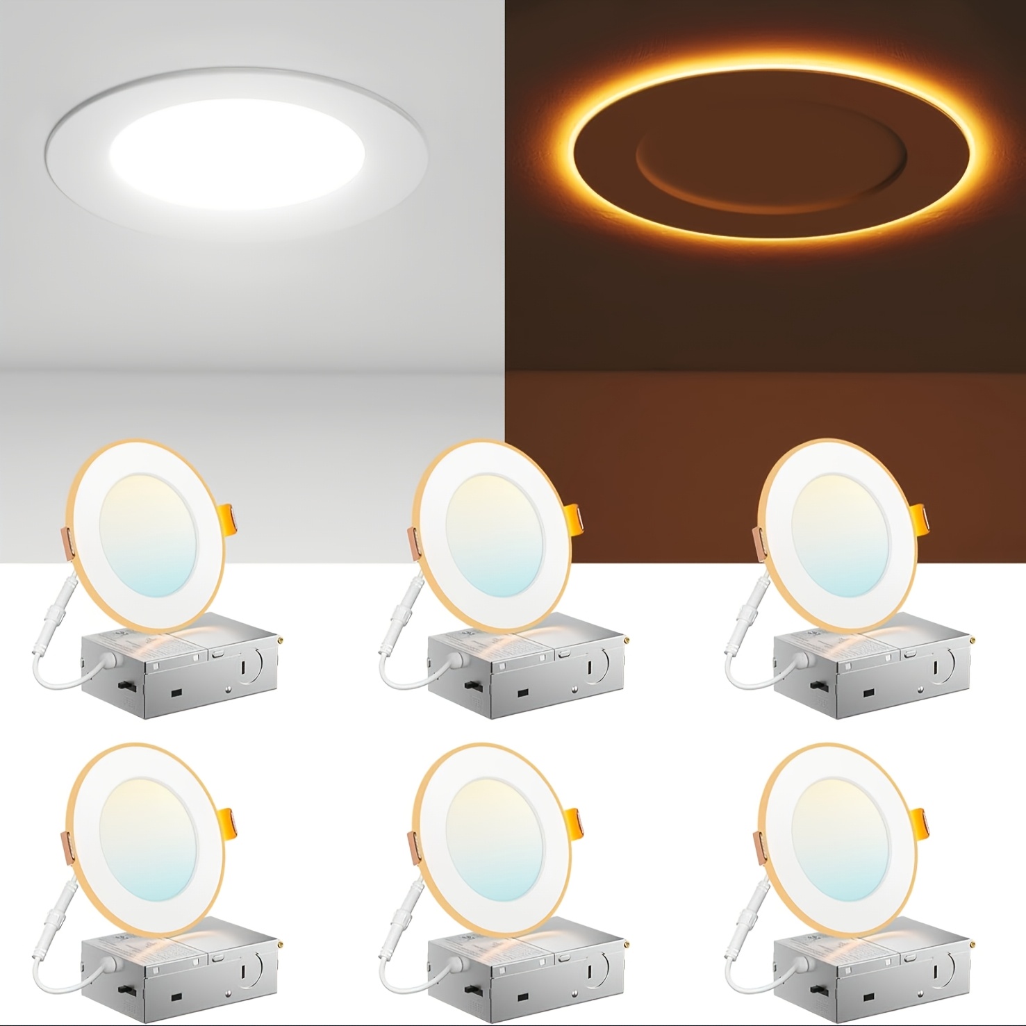 Lighting Decor In Room - 12/6 Pack 4/6 Inch 5CCT LED