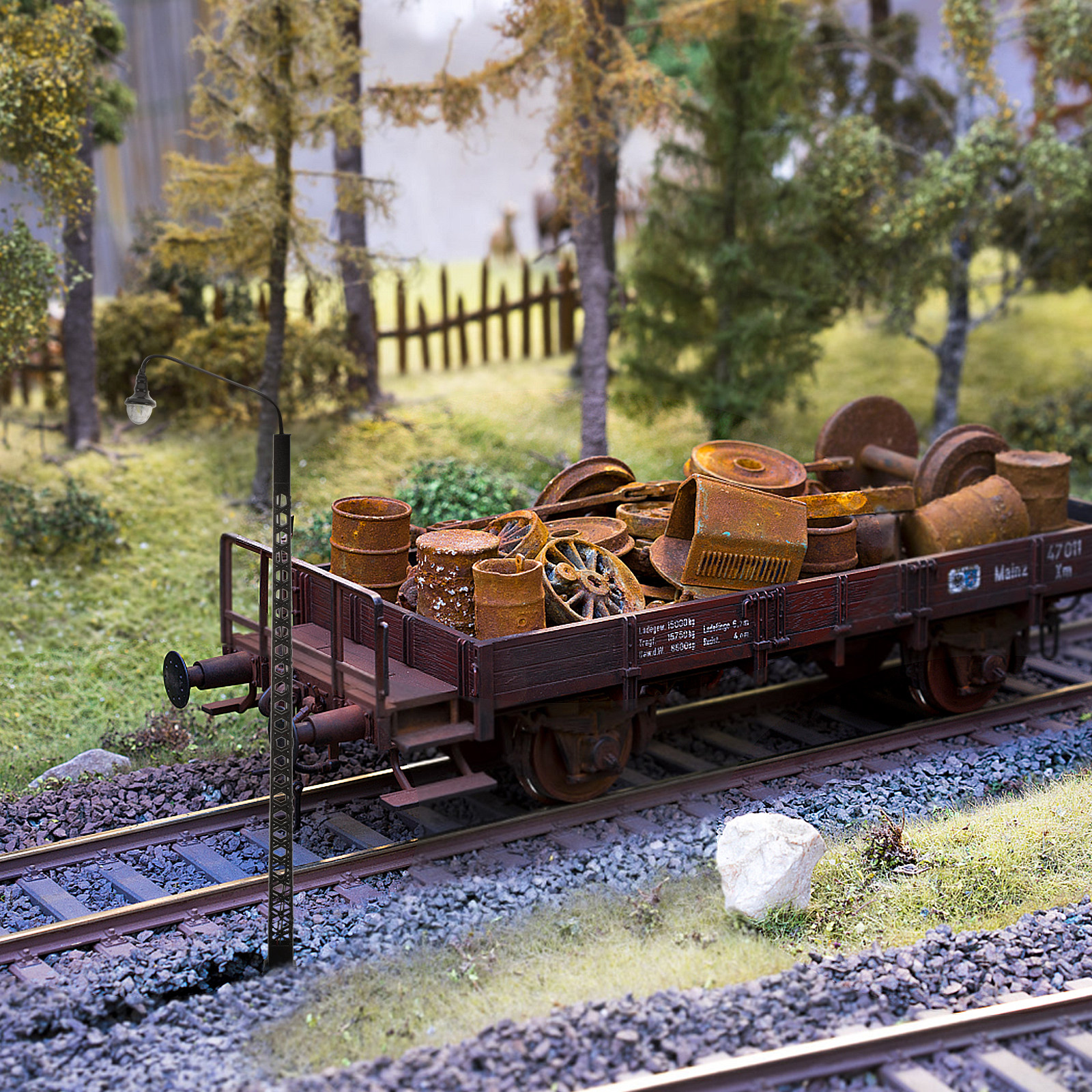 Lighting Decor For House - 2Pcs Railroad Light Miniature ABS Metal