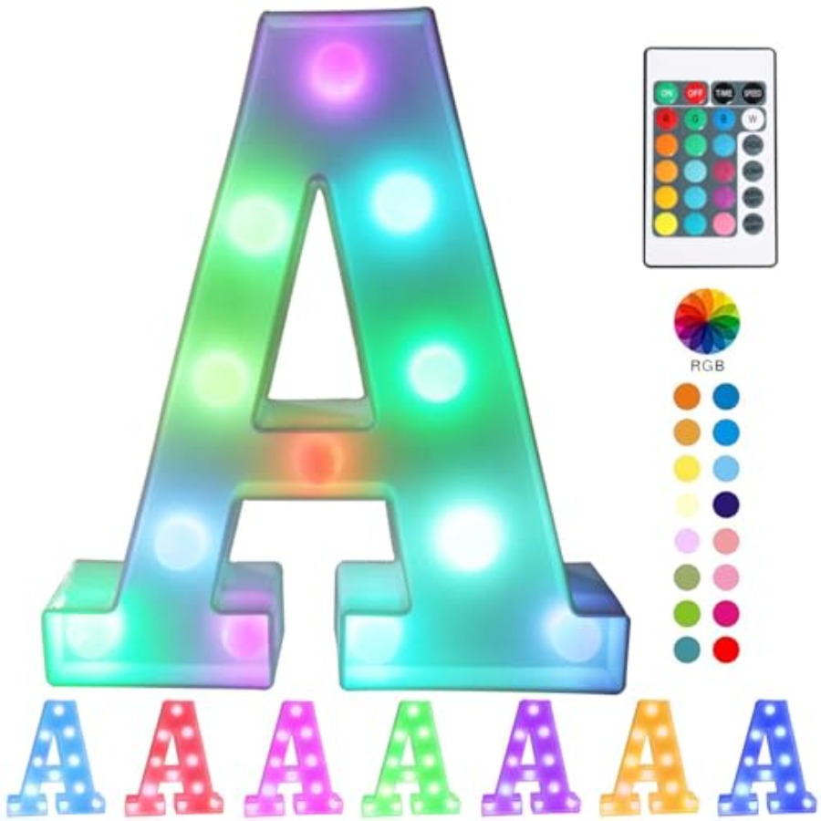 Light Up Letters Marquee - Colorful LED marquee letter lights with