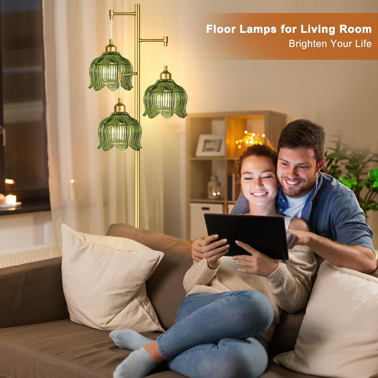 Vintage Gold Glass Floor Lamp  – Lighting Decor In Room recenzja i cena