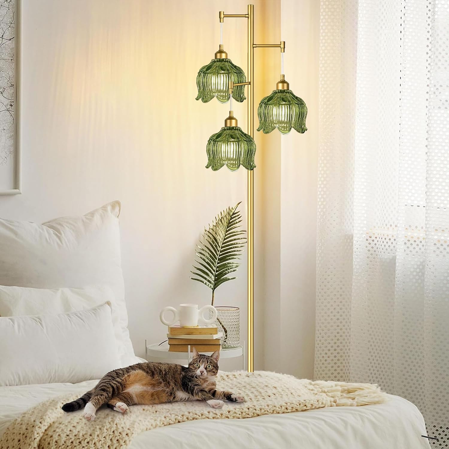 Vintage Gold Glass Floor Lamp  – Lighting Decor In Room recenzja i cena