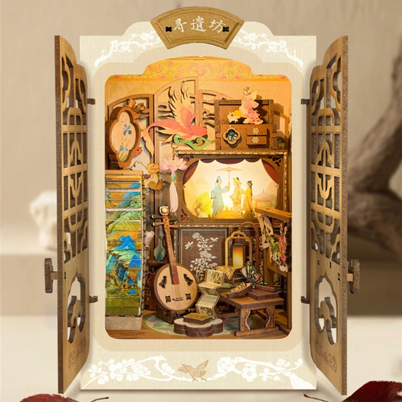 OUZEY Wooden DIY Book Nook She – Lighting Decor For House recenzja i cena