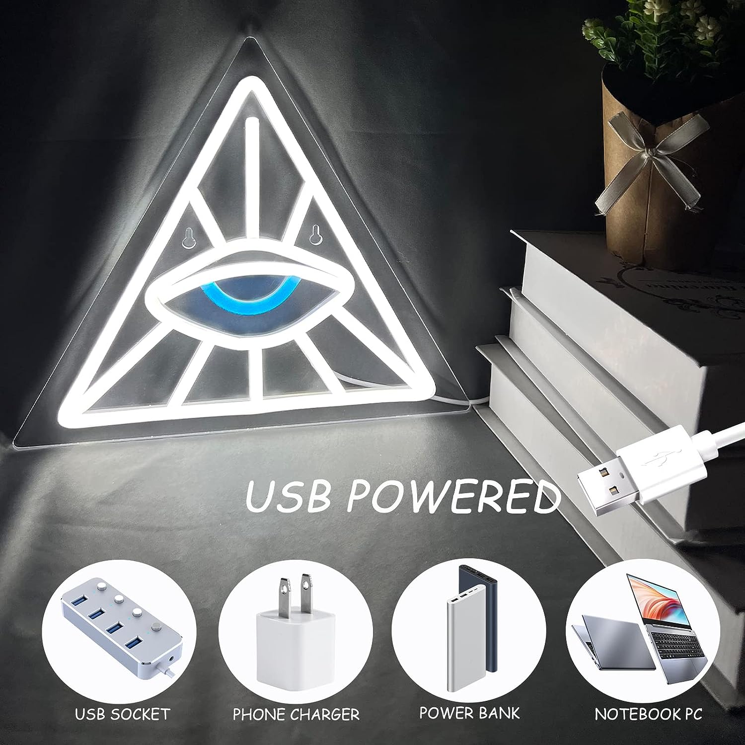Eye in Triangle Neon Light LED – Outdoor Lighting Decor Ideas recenzja i cena