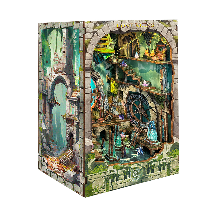 DIY Book Nook Lost Ruins Woode – Lighting Decor For House recenzja i cena