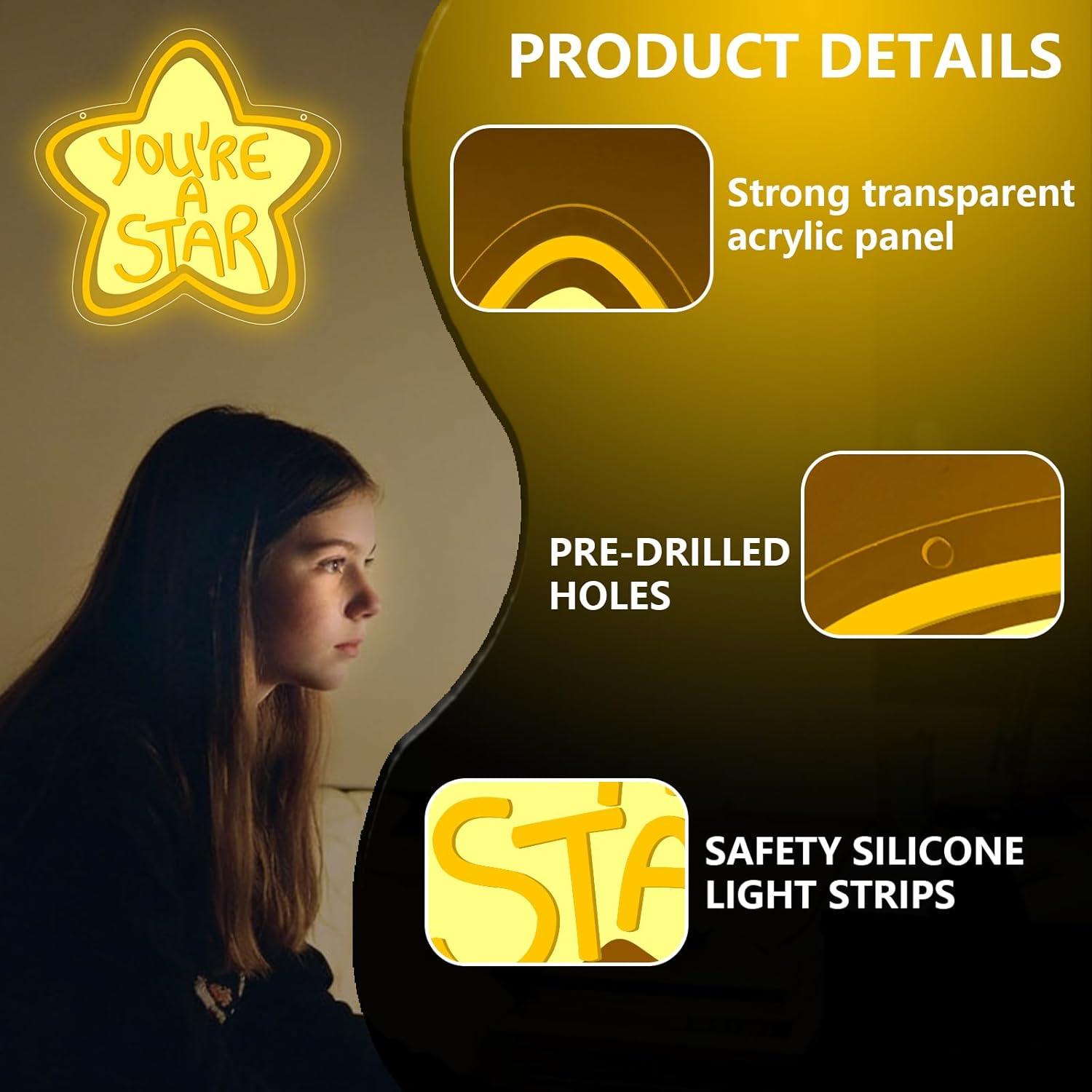 You're A Star Neon Sign USB Di – Lighting Decor In Room recenzja i cena