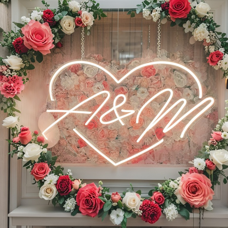 Custom Initials Heart LED Neon – Lighting Decoration Wedding recenzja i cena