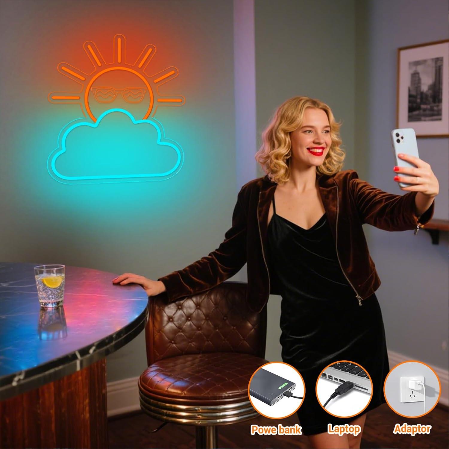 Sunrise Sunset Neon Sign USB P – Lighting Decor In Room recenzja i cena