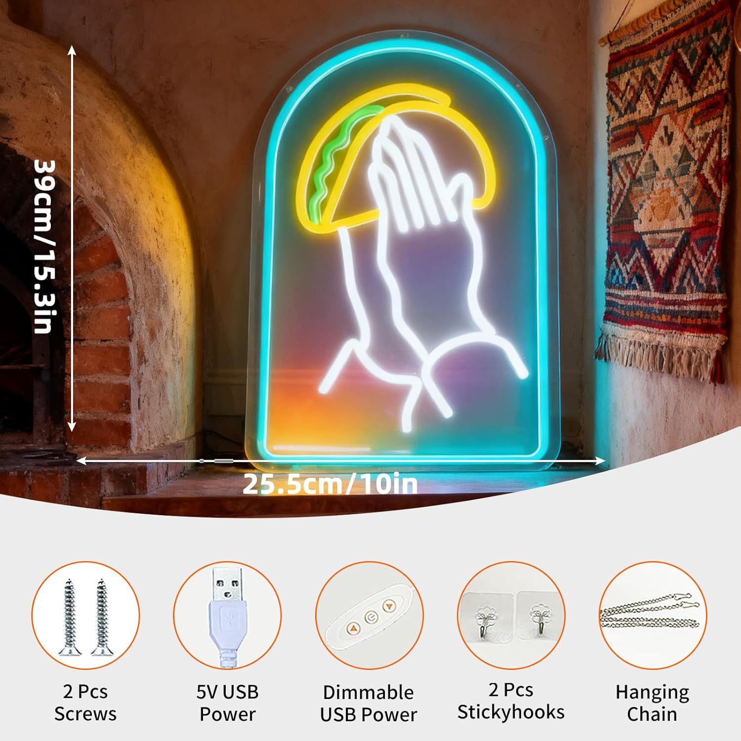 Taco LED Neon Sign LED Wall Li – Outdoor Lighting Decor Ideas recenzja i cena