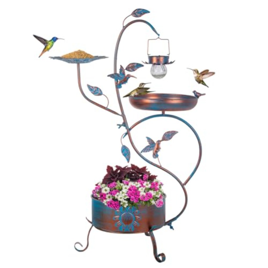 Outdoor metal bird bath with p – Lighting Decoration Outdoor recenzja i cena