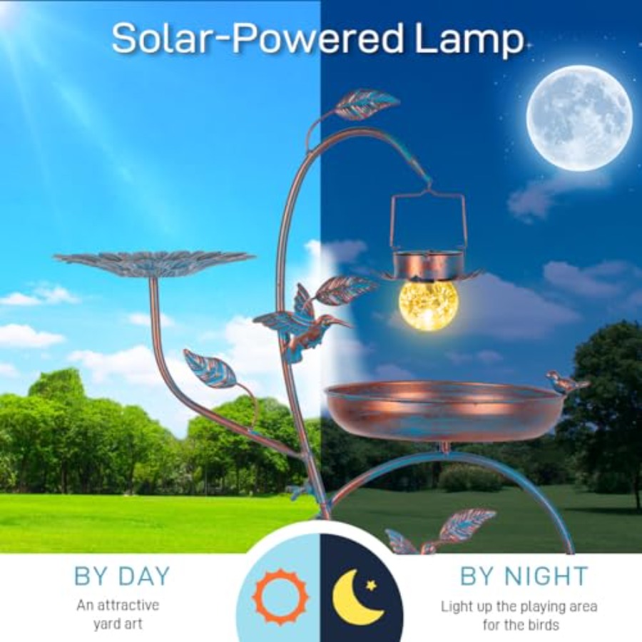 Outdoor metal bird bath with p – Lighting Decoration Outdoor recenzja i cena