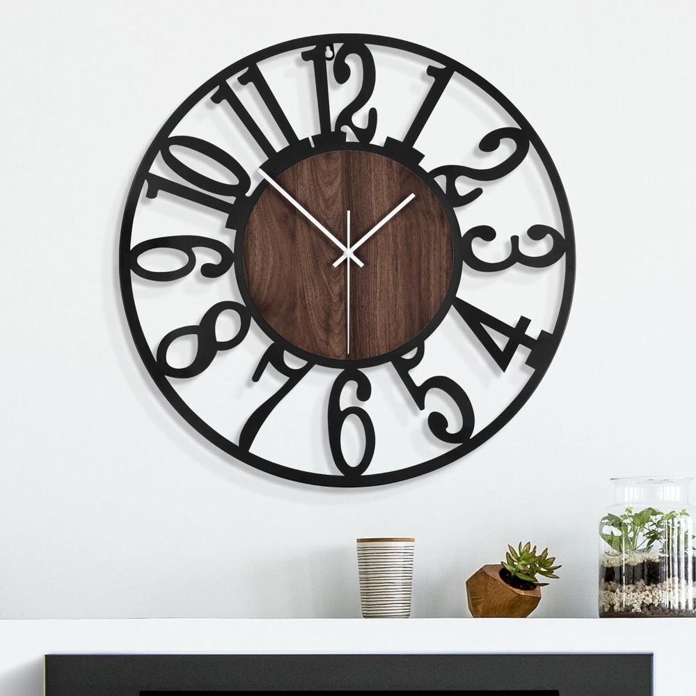 24 Inch Large Metal Wall Clock – Lighting Metal Wall Decor recenzja i cena