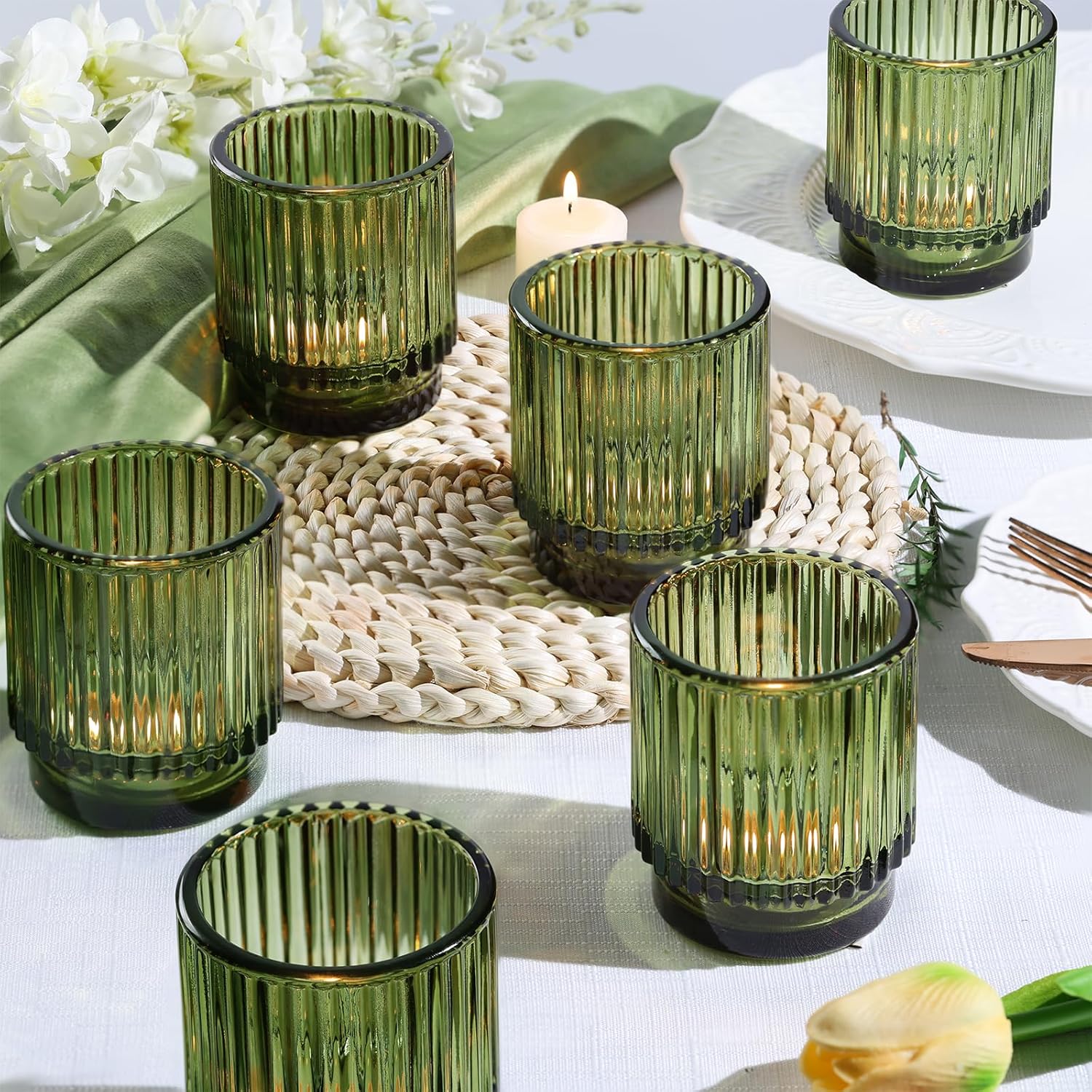 8pcs Green Votive Candle Holde – Lighting Decoration Wedding recenzja i cena