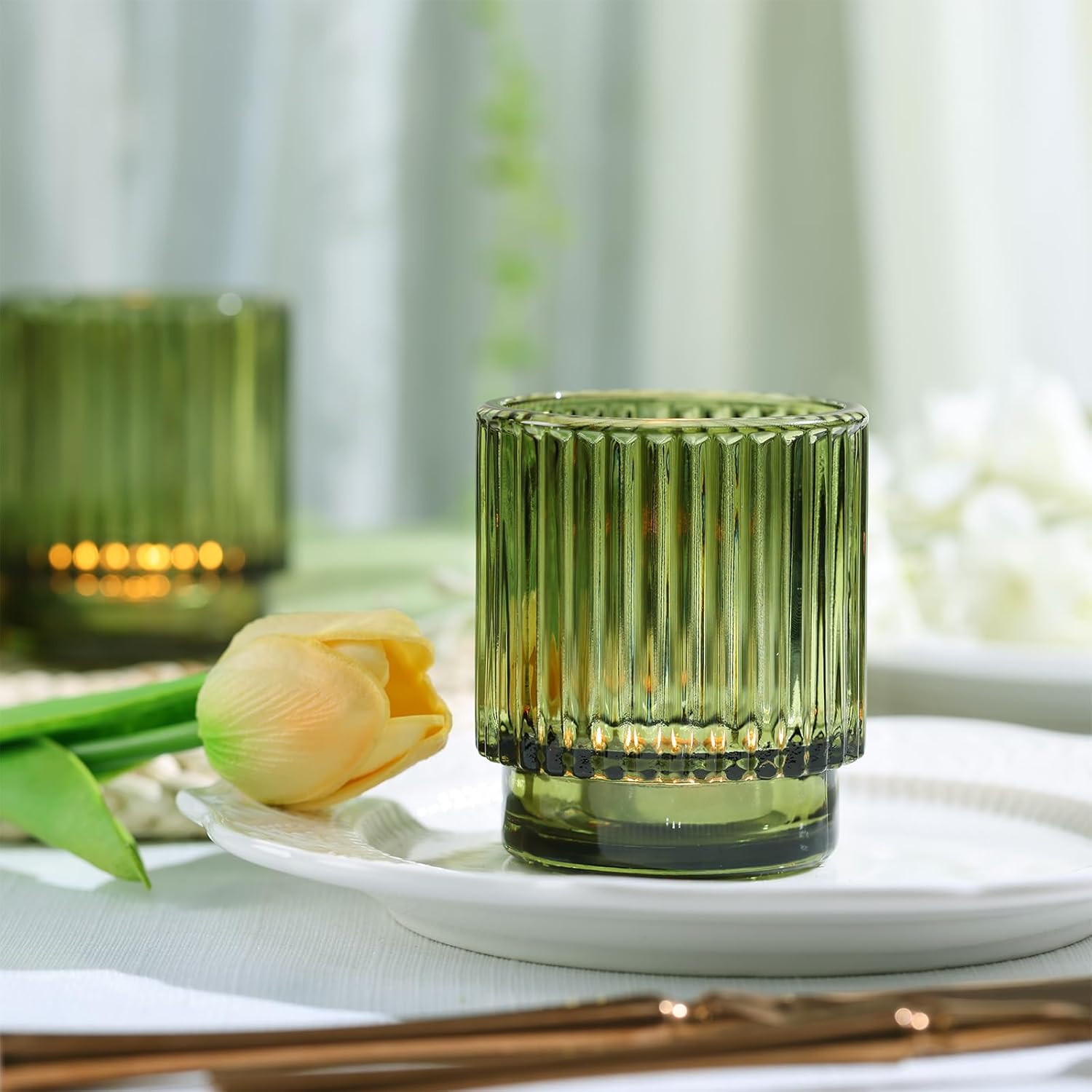 8pcs Green Votive Candle Holde – Lighting Decoration Wedding recenzja i cena