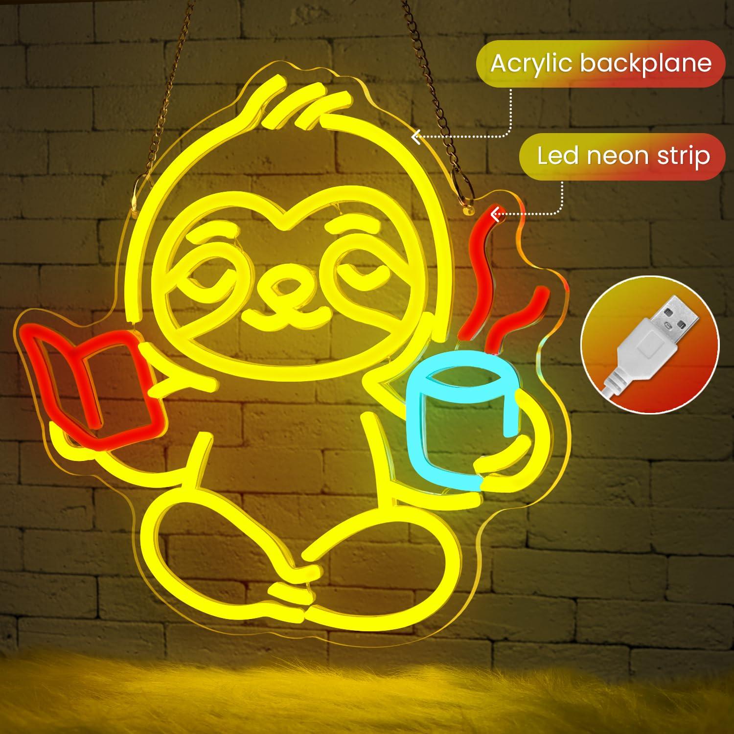 Sloth Neon Sign USB Dimmable L – Lighting Decor In Room recenzja i cena