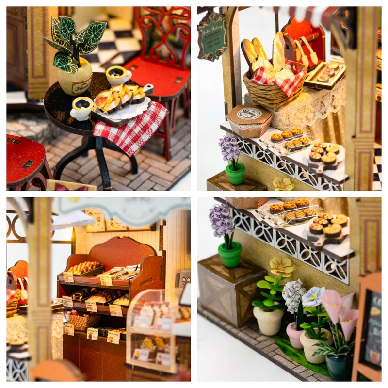 OUZEY Miniature Wooden Dollhou – Lighting Decor For House recenzja i cena