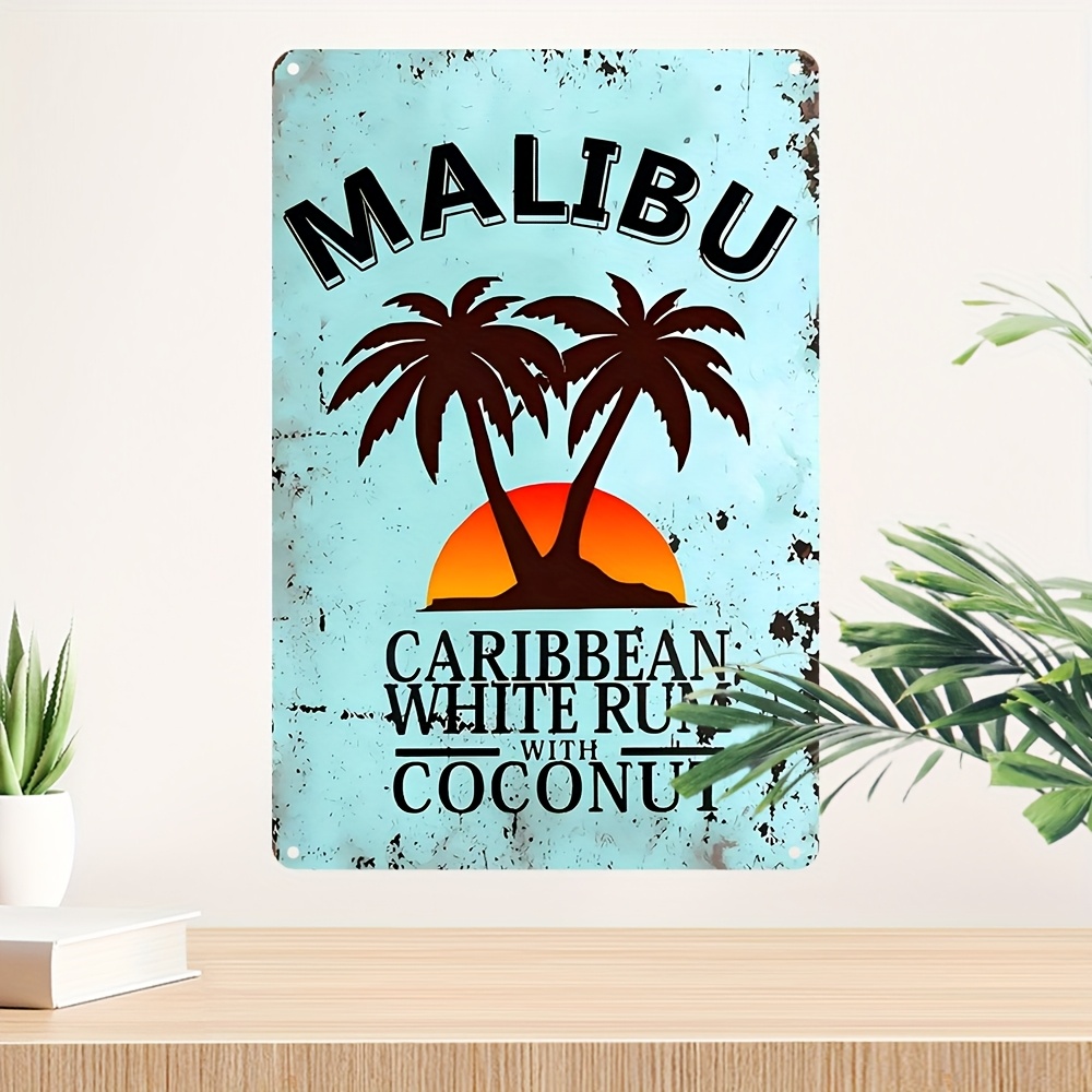 Vintage Malibu Coconut Rum Met – Lighting Metal Wall Decor recenzja i cena