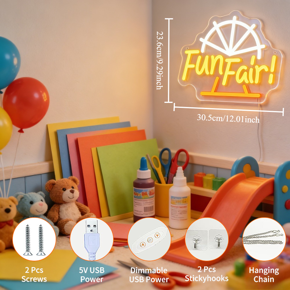 Fun Fair LED Neon Light for Wa – Outdoor Lighting Decor Ideas recenzja i cena