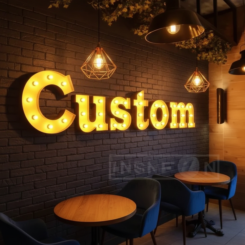 Custom Bulb Letters Metal Ligh – Light Up Letters Marquee recenzja i cena