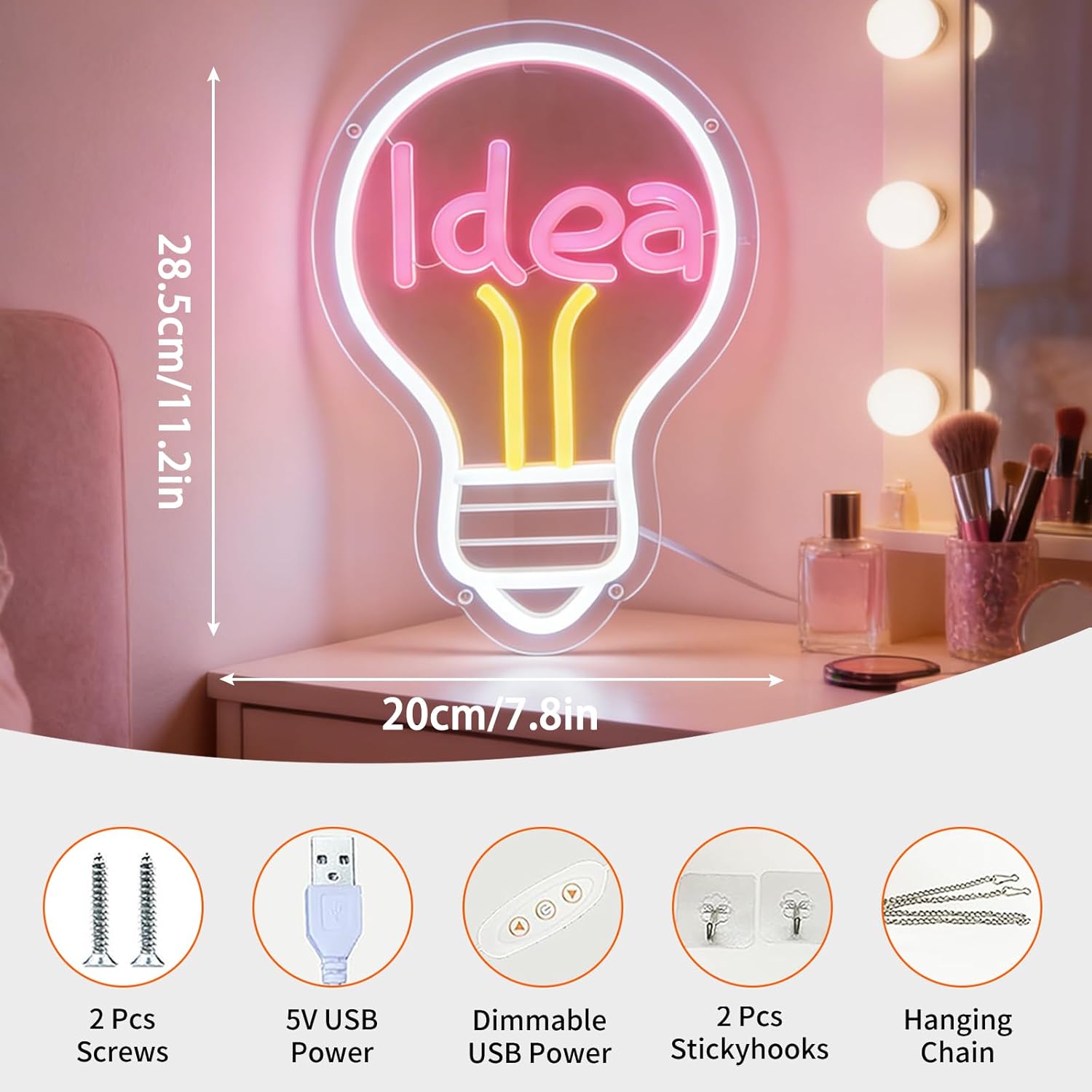 Idea Neon Sign USB Powered LED – Outdoor Lighting Decor Ideas recenzja i cena