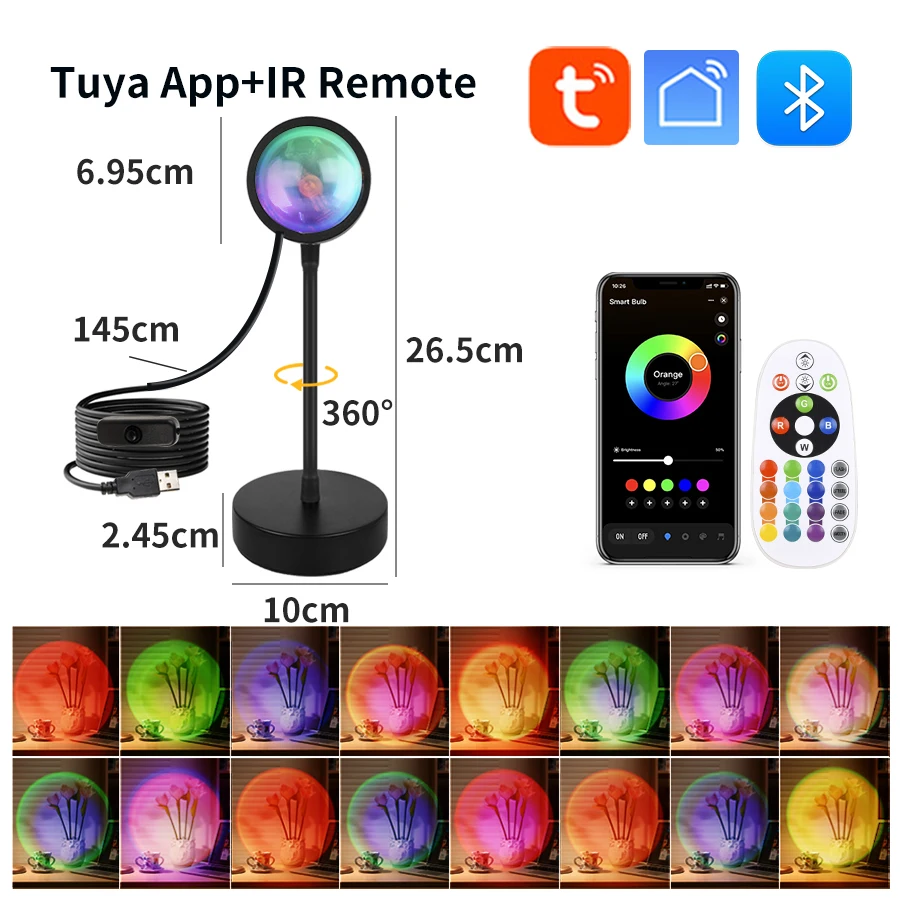 Smart Sunset Lamp Tuya USB Sun – Sunset Lamp Projection recenzja i cena