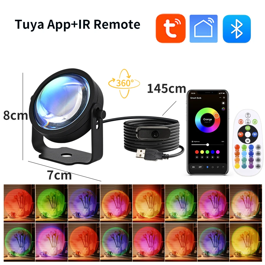 Smart Sunset Lamp Tuya USB Sun – Sunset Lamp Projection recenzja i cena
