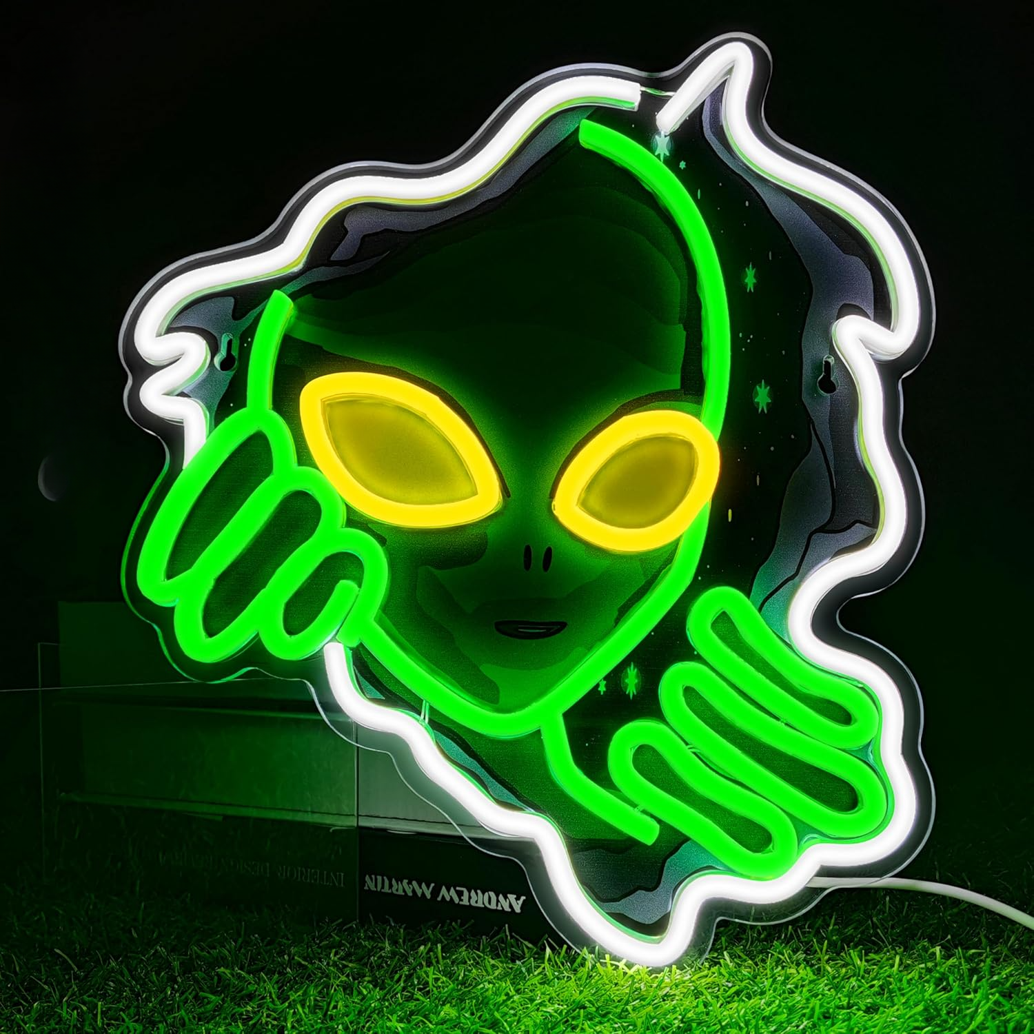 Alien Face Neon Sign Green Glo – Outdoor Lighting Decor Ideas recenzja i cena