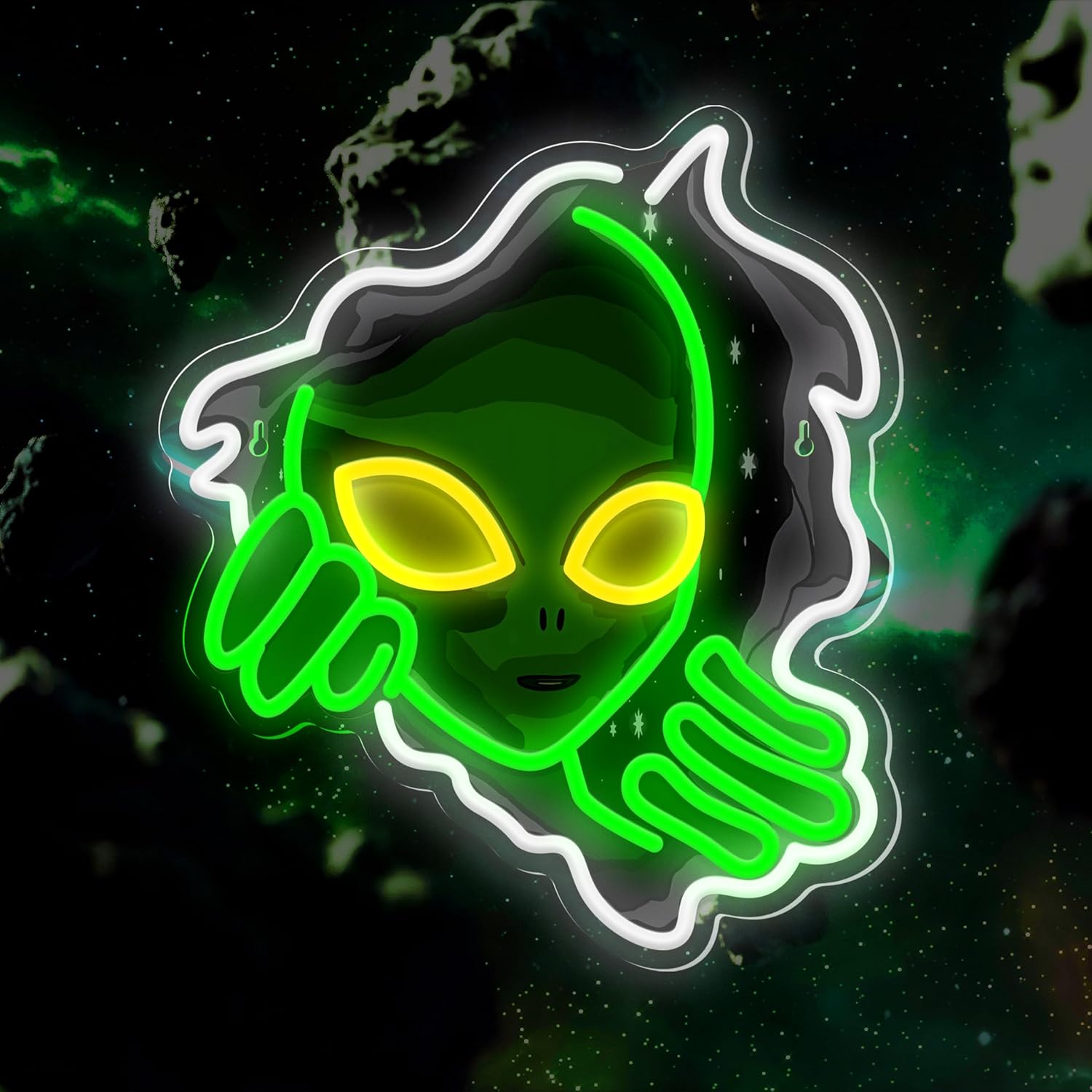 Alien Face Neon Sign Green Glo – Outdoor Lighting Decor Ideas recenzja i cena