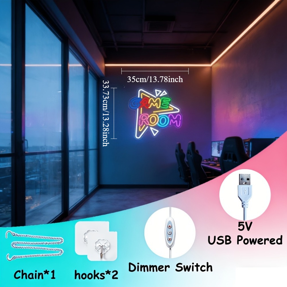 GAME ROOM LED Neon Sign Dimmab – Outdoor Lighting Decor Ideas recenzja i cena