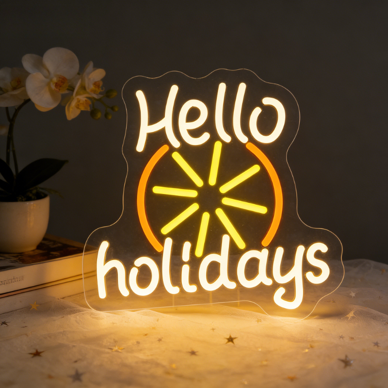 Hello Holidays LED Neon Signs  – Outdoor Lighting Decor Ideas recenzja i cena