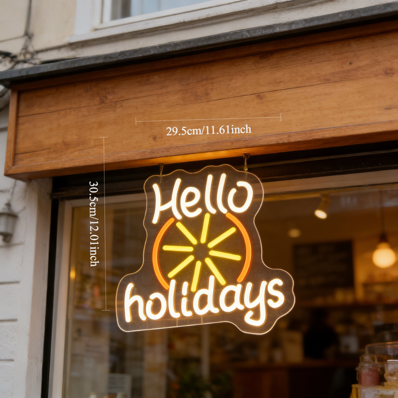 Hello Holidays LED Neon Signs  – Outdoor Lighting Decor Ideas recenzja i cena