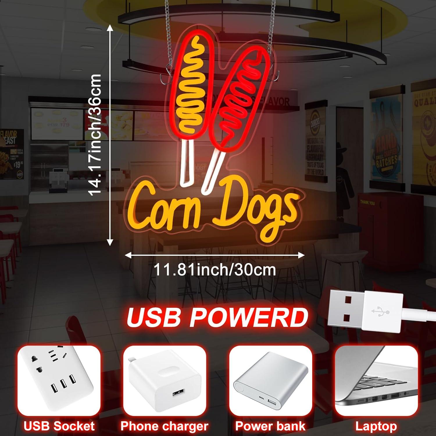 Corn Dog Neon Sign Snack USB D – Lighting Decoration Wedding recenzja i cena