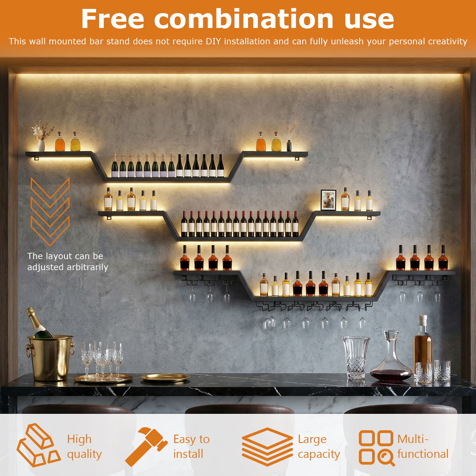 140x20cm Wall-Mount LED Wine R – Lighting Metal Wall Decor recenzja i cena