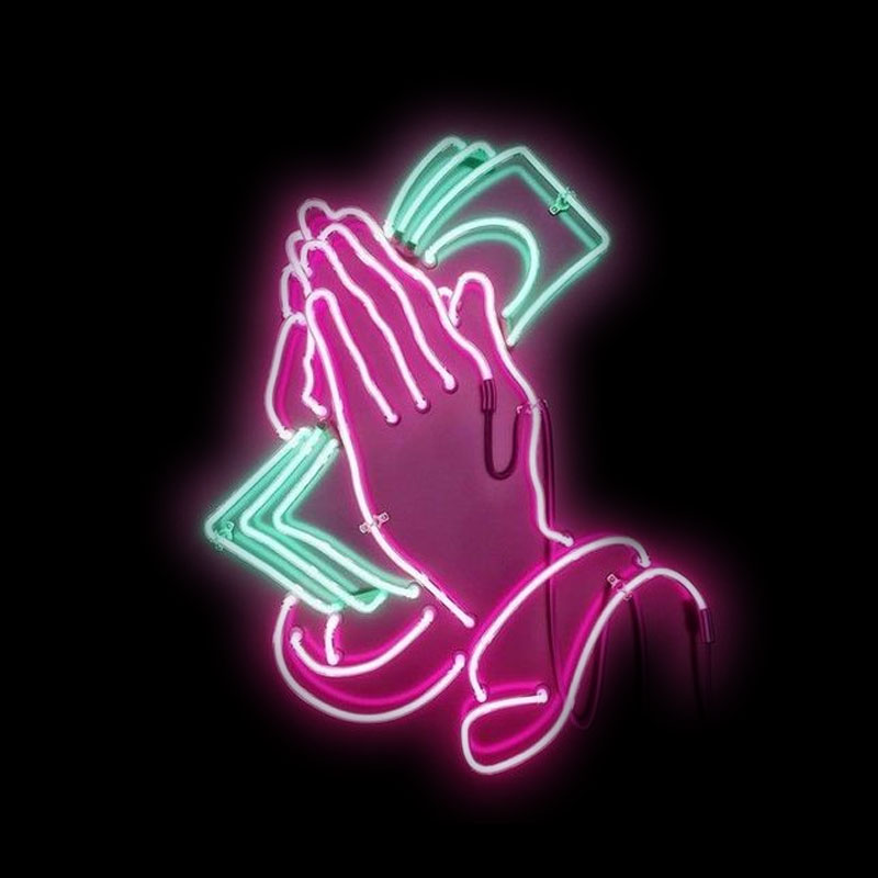 Praying Hands Neon Sign Light  – Outdoor Lighting Decor Ideas recenzja i cena