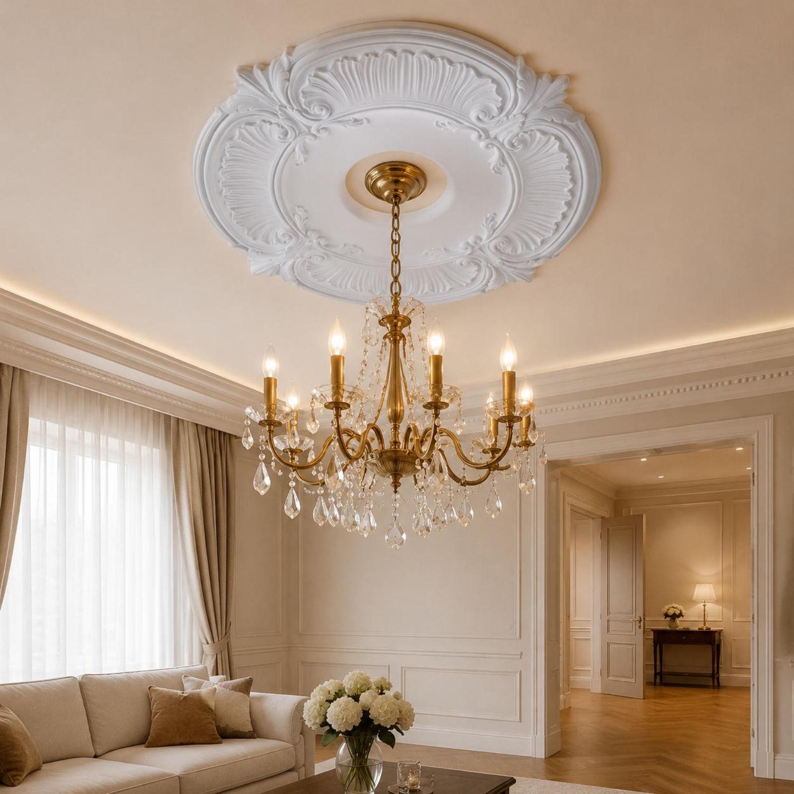 Round PU Ceiling Medallion Scr – Decor Lighting & Decor Fires recenzja i cena
