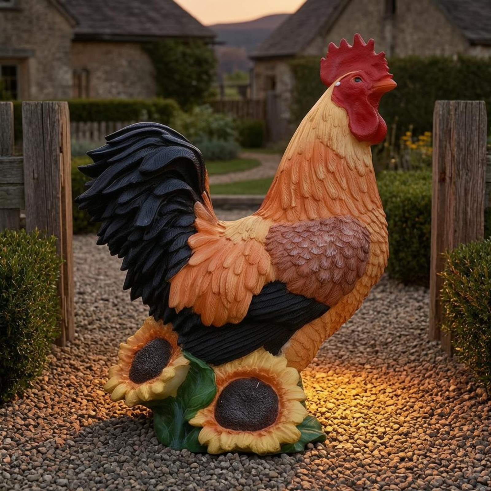 Solar Chicken Garden Sculpture – Outdoor Lighting Decor Ideas recenzja i cena