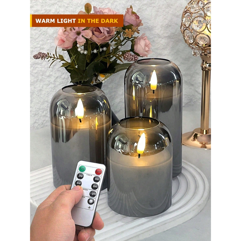 3 Pack Grey Flameless LED Cand – Decor Lighting & Decor Fires recenzja i cena