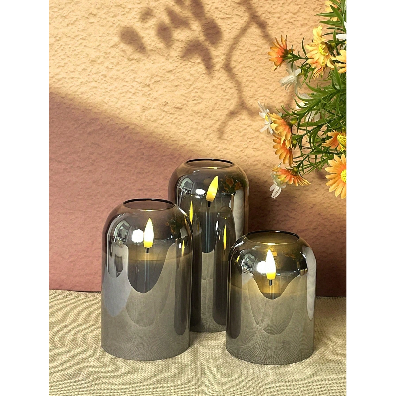 3 Pack Grey Flameless LED Cand – Decor Lighting & Decor Fires recenzja i cena